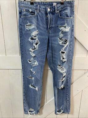 &DENIM Boyfriend Low Waist Jeans - Light Blue